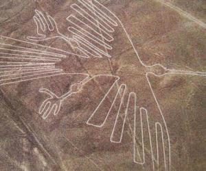 пазл Вид с воздуха одной из фигур, птиц, часть линий Наска в пустыне Наска, Перу